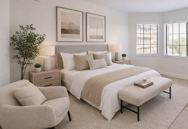 A Cozy Bedroom in an Independent Living Facility For Seniors A Cozy Bedroom in an Independent Living Facility For Seniors