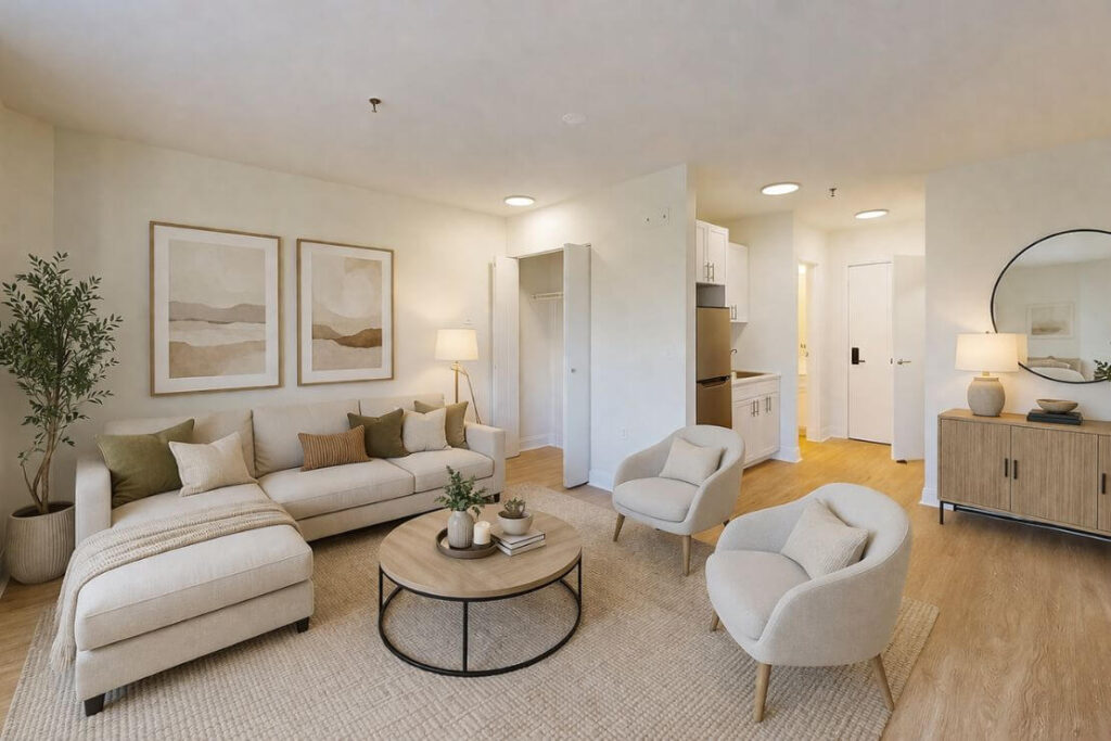 Living Room Space at Independent Living Facility For Seniors